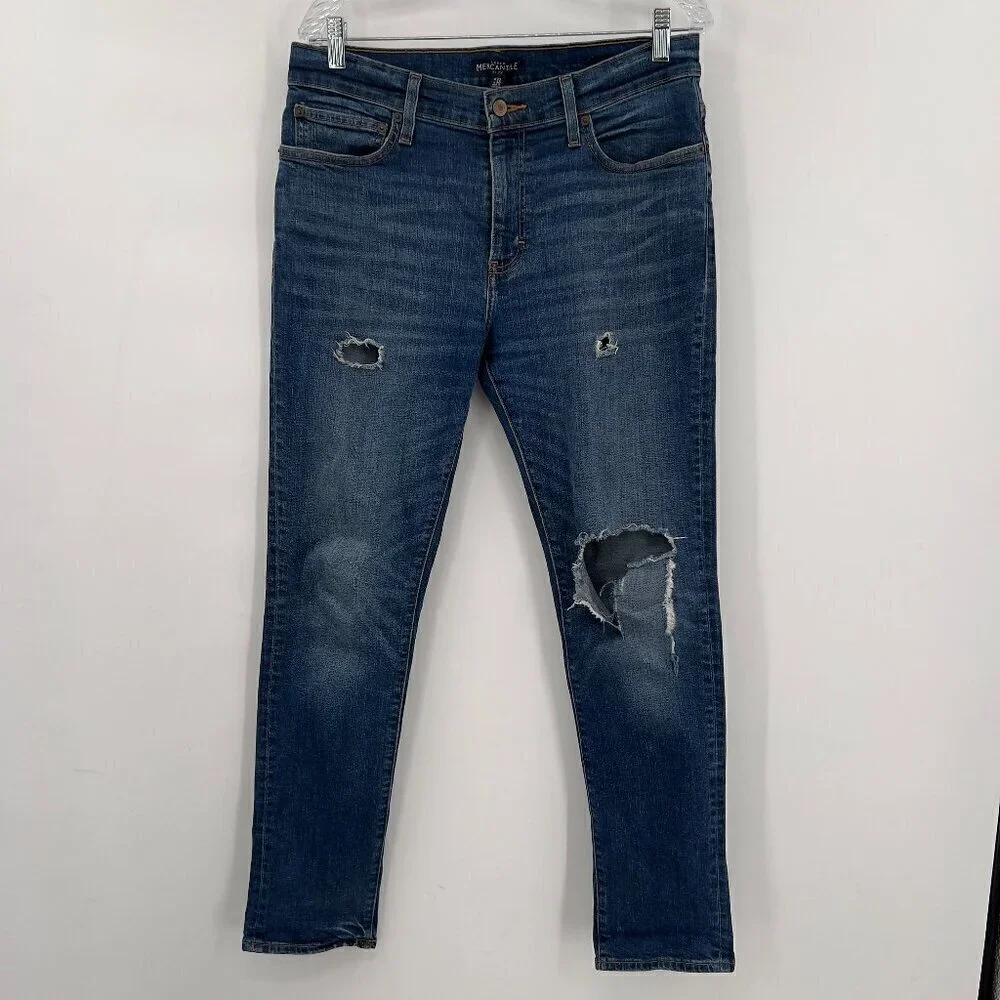 J Crew Mercantile Flex Slim Fit Mens Ripped Jeans Size 32/30